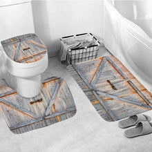 Load image into Gallery viewer, LANGRIA 4pcs Bathroom Shower Curtain Flower Print Durable Waterproof Bath Curtain Set Toilet Cover Mat Non-Slip Bathroom Rug Set