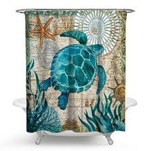 Load image into Gallery viewer, LANGRIA 4pcs Bathroom Shower Curtain Flower Print Durable Waterproof Bath Curtain Set Toilet Cover Mat Non-Slip Bathroom Rug Set