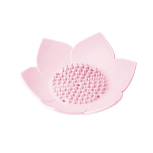 1 pcs Soap Dish Draining Soap box  Plate Lotus Shape Silicone Box Holder Portable Soap Dishes anti-skid soap tray drain soap box