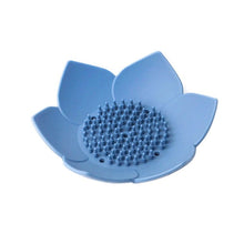 Load image into Gallery viewer, 1 pcs Soap Dish Draining Soap box  Plate Lotus Shape Silicone Box Holder Portable Soap Dishes anti-skid soap tray drain soap box