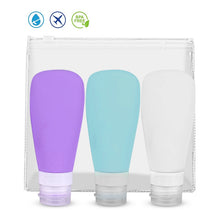 Load image into Gallery viewer, 3Pcs 60ml 90ml Silicone Refillable Bottle Travel Shampoo Bottle Lotion Travel Packing Press Bottles Portable Cosmetic Container