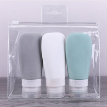 Load image into Gallery viewer, 3Pcs 60ml 90ml Silicone Refillable Bottle Travel Shampoo Bottle Lotion Travel Packing Press Bottles Portable Cosmetic Container