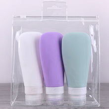 Load image into Gallery viewer, 3Pcs 60ml 90ml Silicone Refillable Bottle Travel Shampoo Bottle Lotion Travel Packing Press Bottles Portable Cosmetic Container