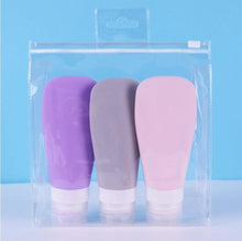Load image into Gallery viewer, 3Pcs 60ml 90ml Silicone Refillable Bottle Travel Shampoo Bottle Lotion Travel Packing Press Bottles Portable Cosmetic Container