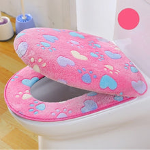 Load image into Gallery viewer, Thick Coral velvet luxury toilet Seat Cover Set soft Warm Zipper One / Two-piece toilet Case Waterproof Bathroom WC Cover