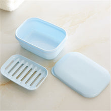 Load image into Gallery viewer, Double Layers Handmade Soap Box Travel Portable Lid Soap Box With Drain Layer Draining Holder Soap Dish Bathroom