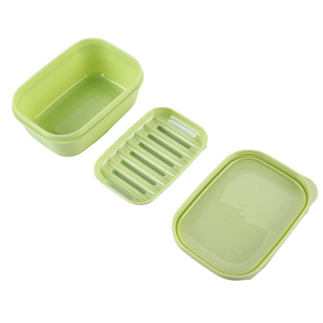 Double Layers Handmade Soap Box Travel Portable Lid Soap Box With Drain Layer Draining Holder Soap Dish Bathroom